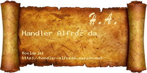 Handler Alfréda névjegykártya